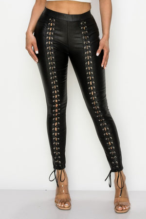LACE UP STRETCHY LEGGINGS